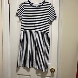 Navy and white stripe 1901 t-shirt dress. Size L.